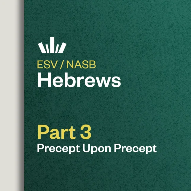 Hebrews Part 3 Precept Upon Precept