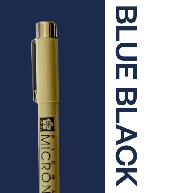 (OTHER) Single Blue/Black Micron Writing Pen (not in 6-colour pack) (0.45mm line width)