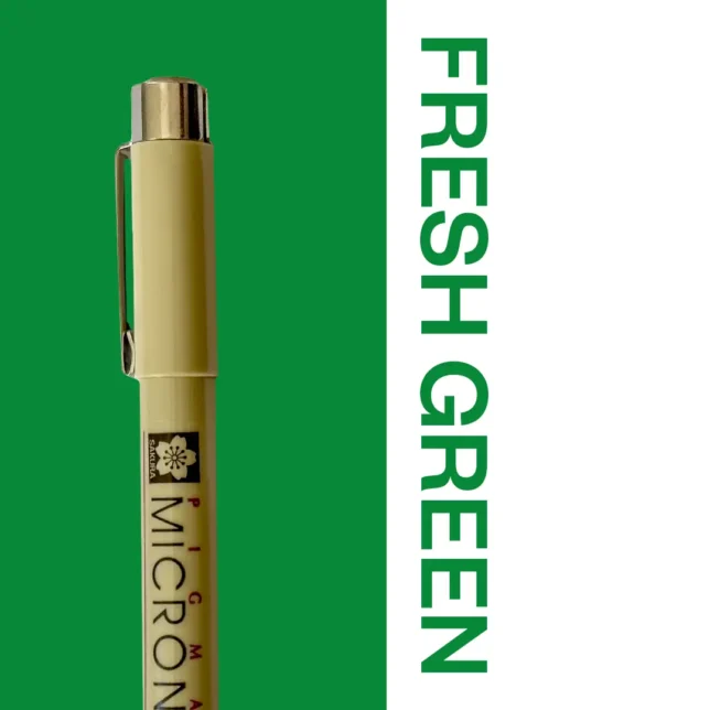 (OTHER) Single Fresh Green Micron Writing Pen (not in 6-colour pack) (0.45mm line width)