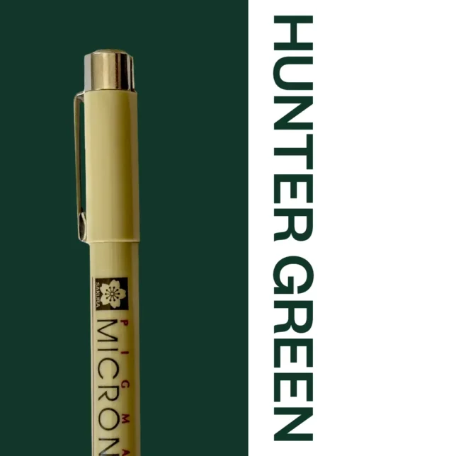 (OTHER) Single Hunter Green Micron Writing Pen (not in 6-colour pack) (0.45mm line width)